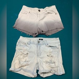A pair of junior blue Jean shorts
